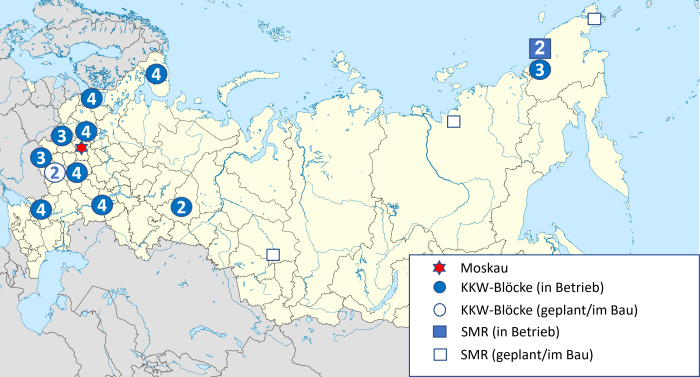KKW-Standorte Russland