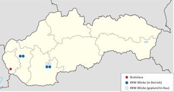 KKW-Standorte in der Slowakei