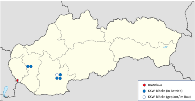 KKW-Standorte in der Slowakei