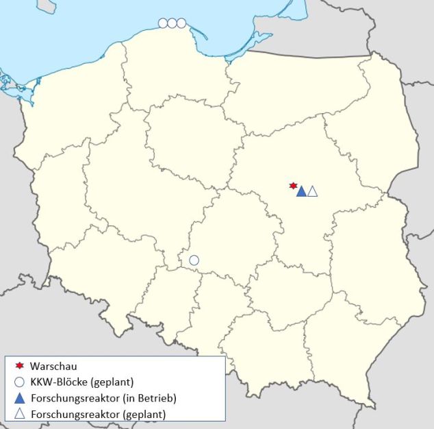 KKW-Standorte in Polen