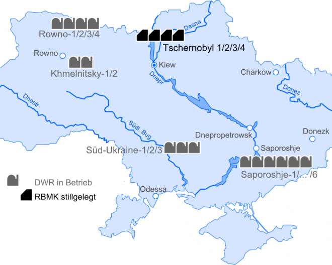 Kernkraftwerksstandorte Ukraine