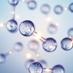 Wassermoleküle formen Wasserstoff