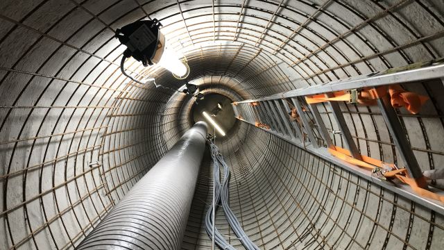 Blick in einen unterirdischen Tunnel im Schweizer Felslabor Mont Terri