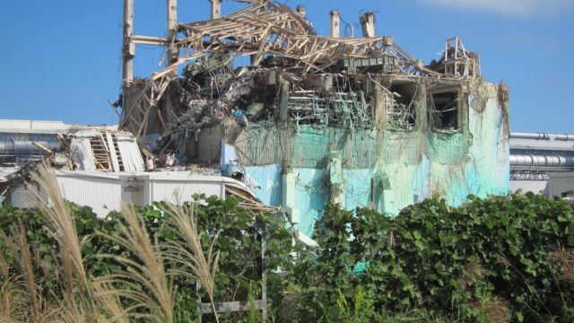 Zerstörter Reaktorblock am Kernkraftwerk Fukushima