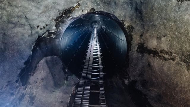 Blick in eine Strecke im finnischen Endlager Onkalo
