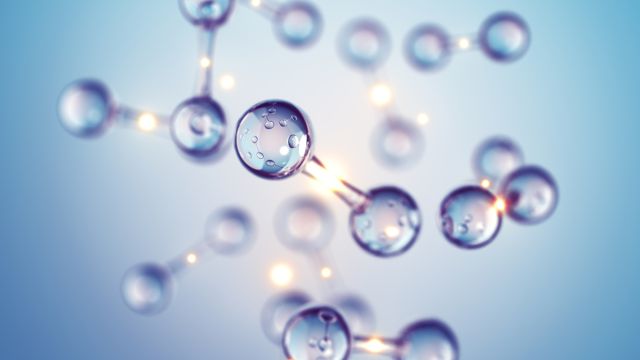 Wassermoleküle formen Wasserstoff